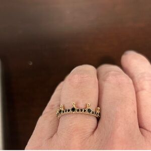 Pandora Disney Gold and Black Crown Ring